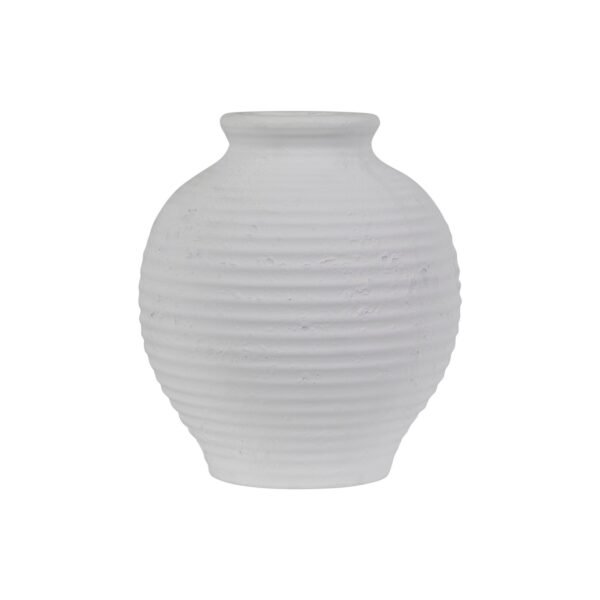 Lorne Ribbed Vase-CraterWh
