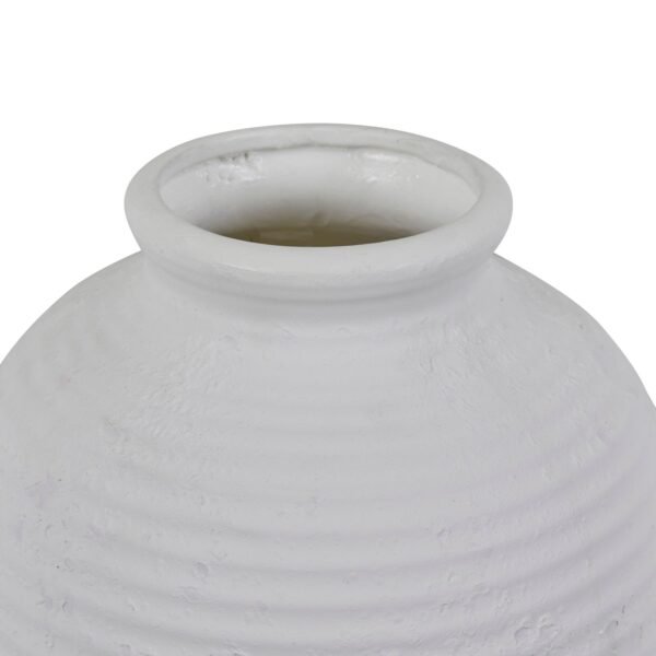 Lorne Ribbed Vase-CraterWh