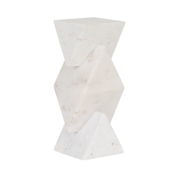 Rufus Stack Large Sculpture- White Marble