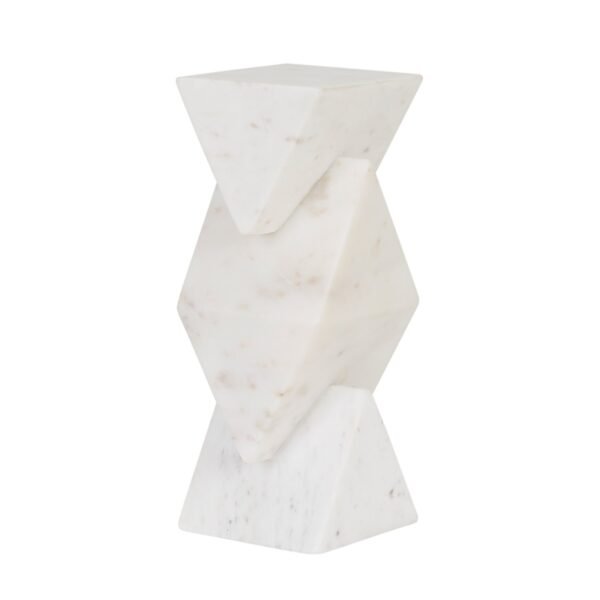 Rufus Stack Large Sculpture- White Marble