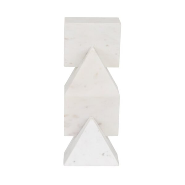 Rufus Stack Large Sculpture- White Marble