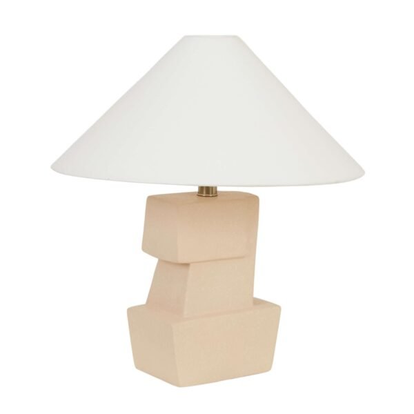Emery Boulder Table Lamp – Bone Speckle/Ivory