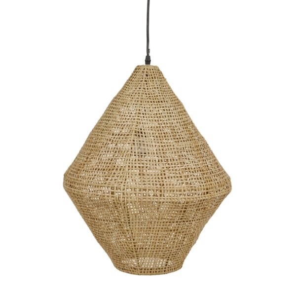 Geo Tall Woven Pendant-Natural