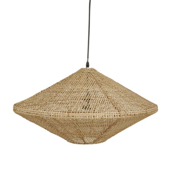 Geo Wide Woven Pendant-Natural