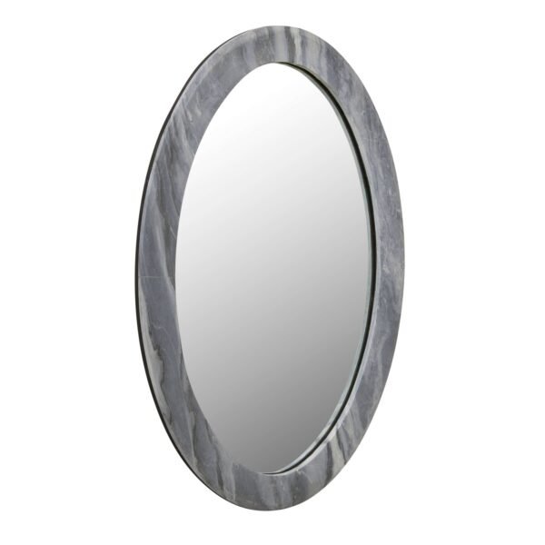 Rufus Oval Mirror -DarGry Mrbl