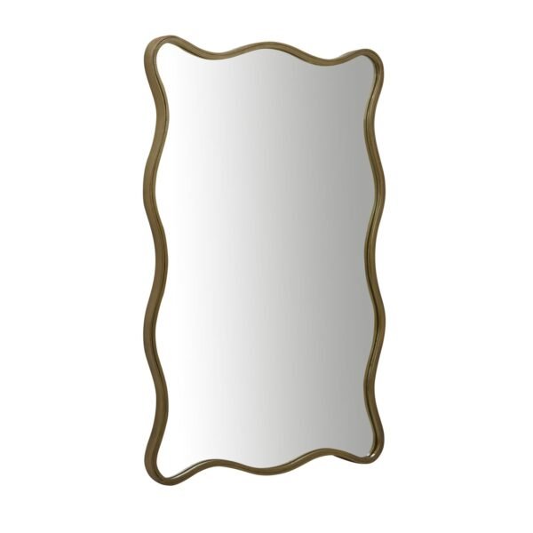 Verona Wave Mirror-Ant Brass