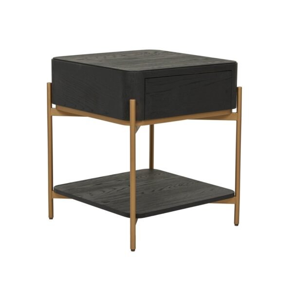 Wyatt Frame Bedside-MattBk/Gol