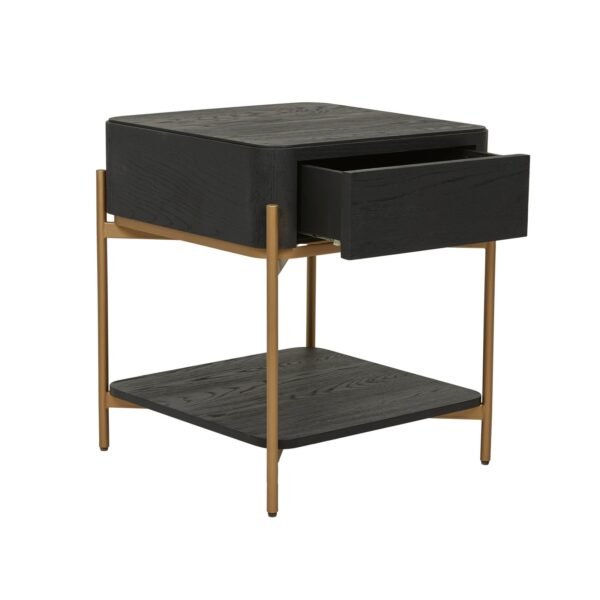 Wyatt Frame Bedside-MattBk/Gol