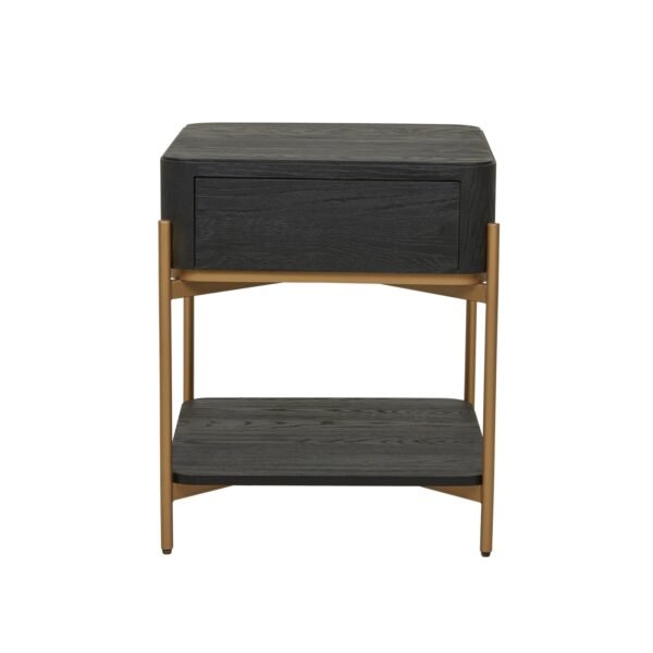 Wyatt Frame Bedside-MattBk/Gol