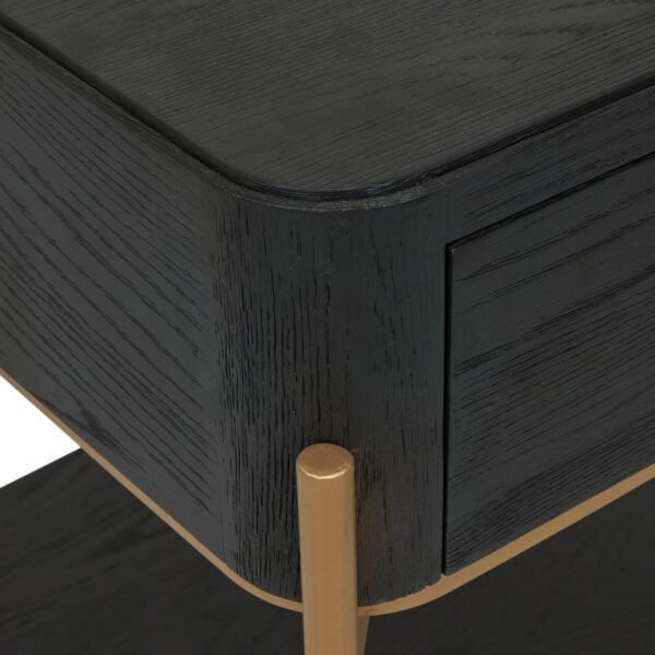 Wyatt Frame Bedside-MattBk/Gol