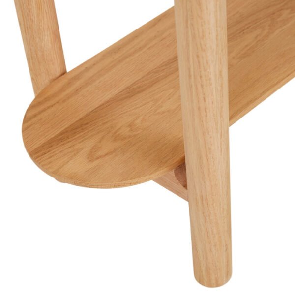 Abbott Oval Shelf Console Table – New Oak