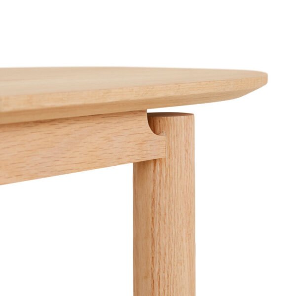 Abbott Oval Shelf Console Table – New Oak