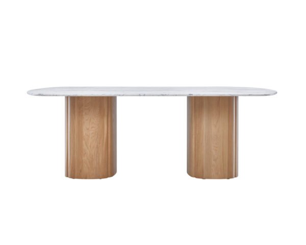 Sketch Tathra 8S DinTbl-White Marble/Lt Oak