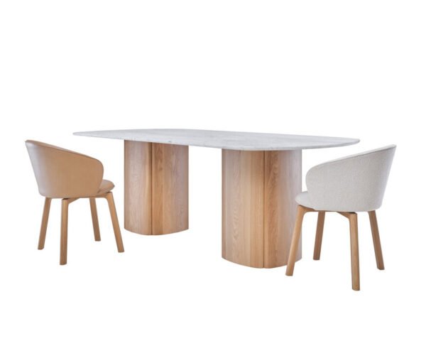 Sketch Tathra 8S DinTbl-White Marble/Lt Oak