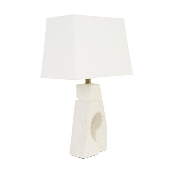 Emery Statue Table Lamp – White Speckle/Ivory